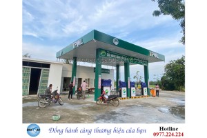 Thi công ốp nhôm, biển quảng cáo cây xăng TP OIL